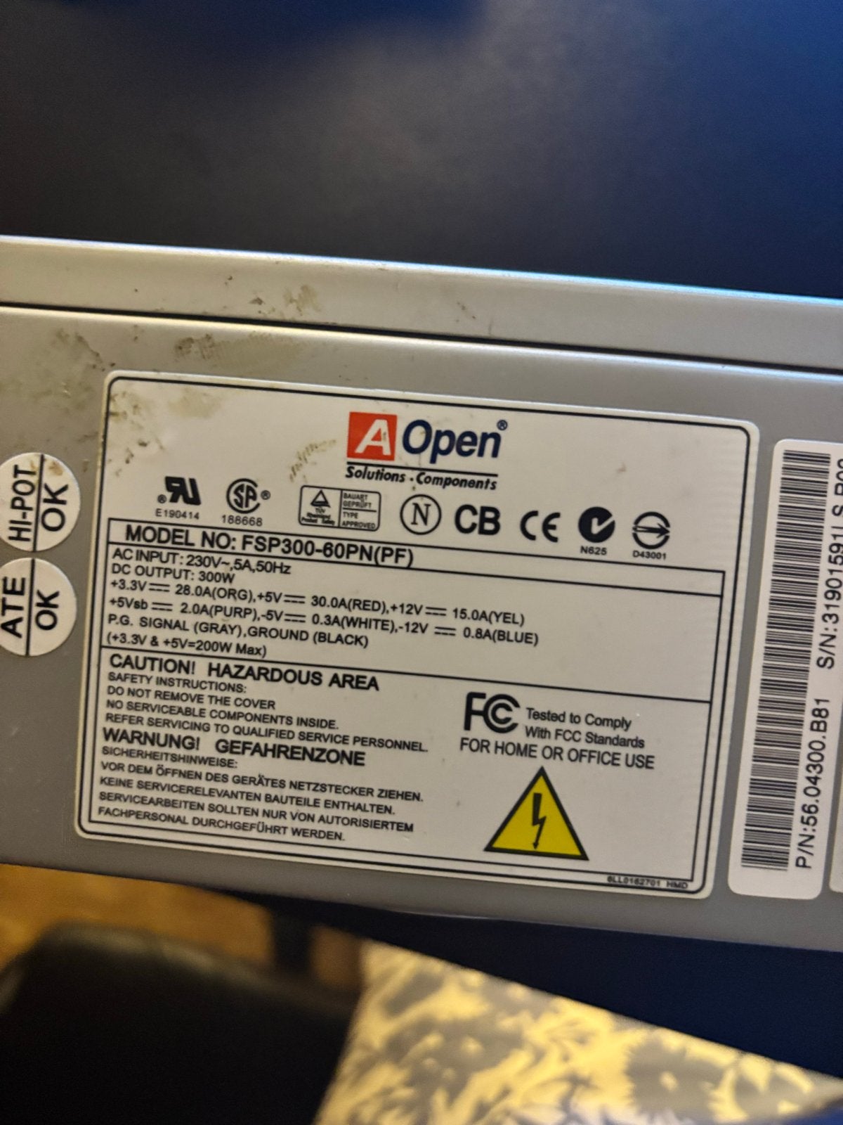 A Open FSP300-60PN(PF) Voeding 300W ophalen, Computers en Software, Ophalen, Gebruikt