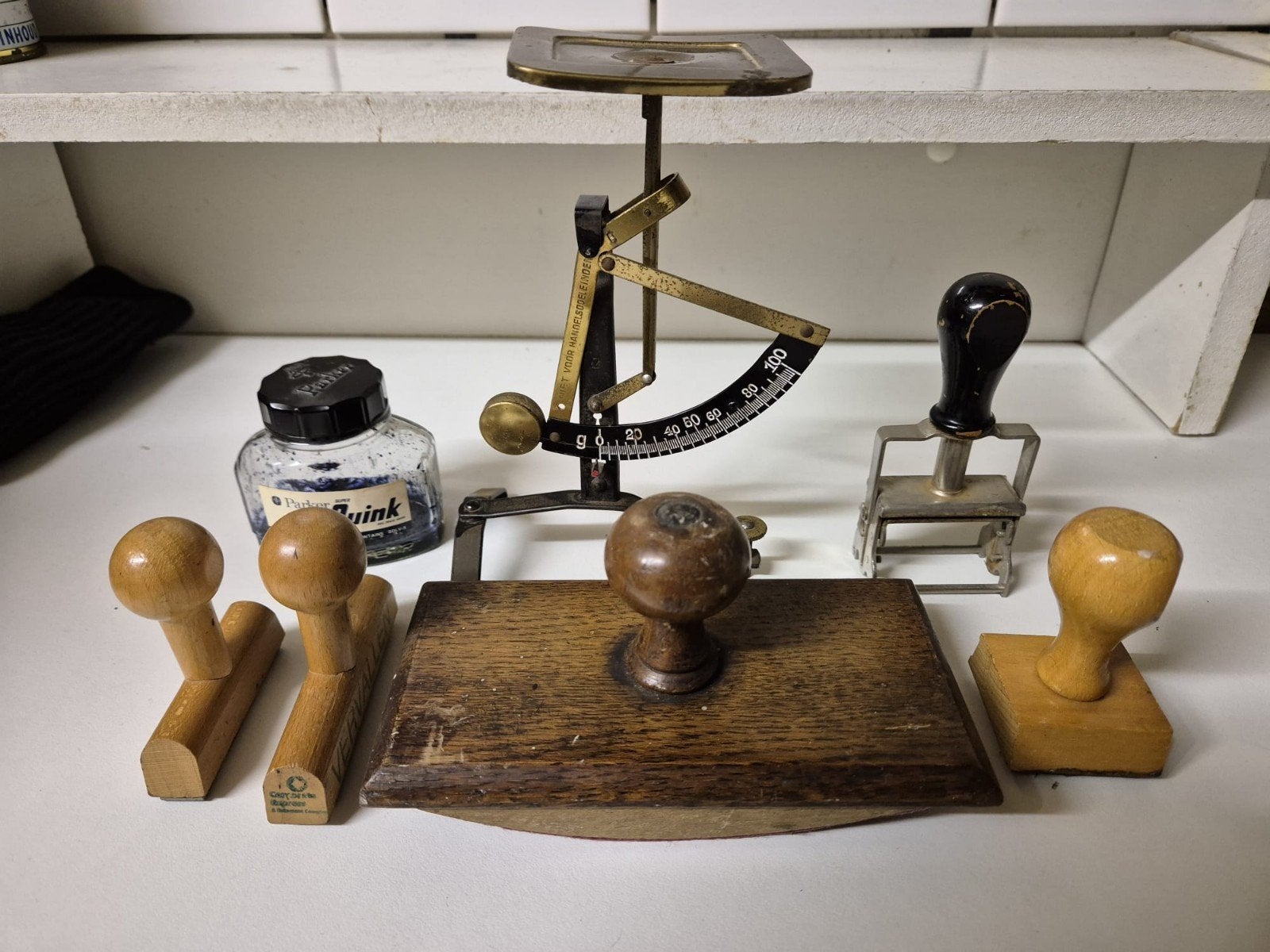 Antieke bureau set - Nostalgische verzameling, Antiek en Kunst, Ophalen of Verzenden