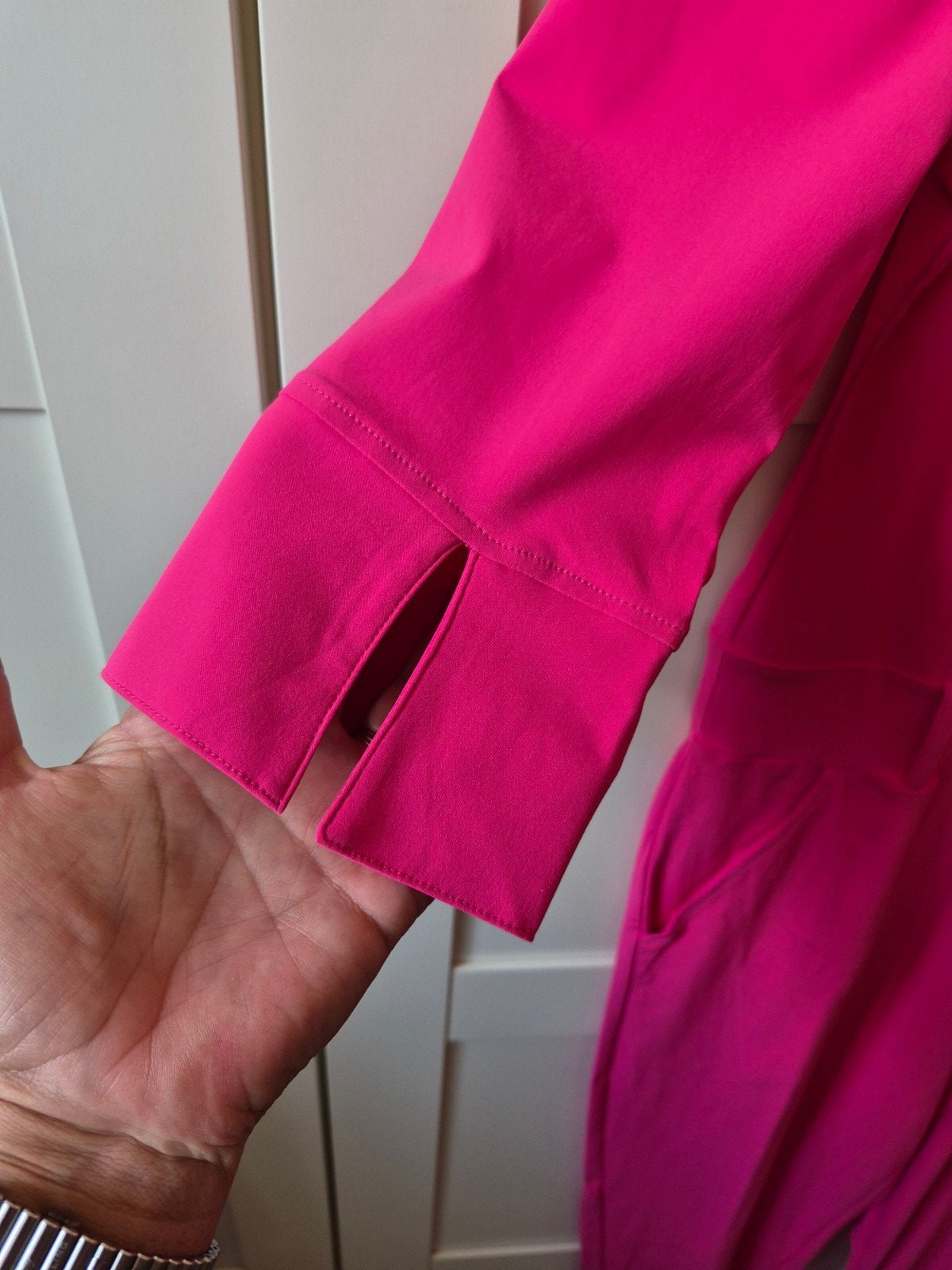 Mi Piace Jumpsuit XXL Travelstof Fuchsia Roze met Ceintuur, Kleding | Dames, Jumpsuits, Ophalen of Verzenden, Nieuw, Maat 46/48 (XL) of groter