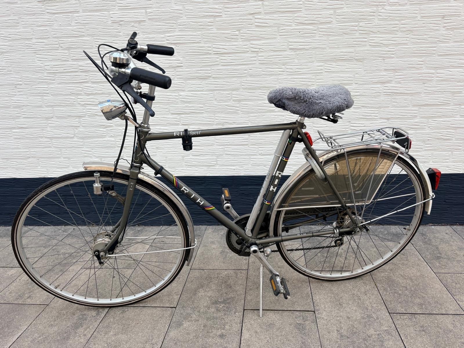 Rih Herenfiets - Grijs, 6 versnellingen, goede staat, Ophalen of Verzenden, Gebruikt, Overige merken, Versnellingen