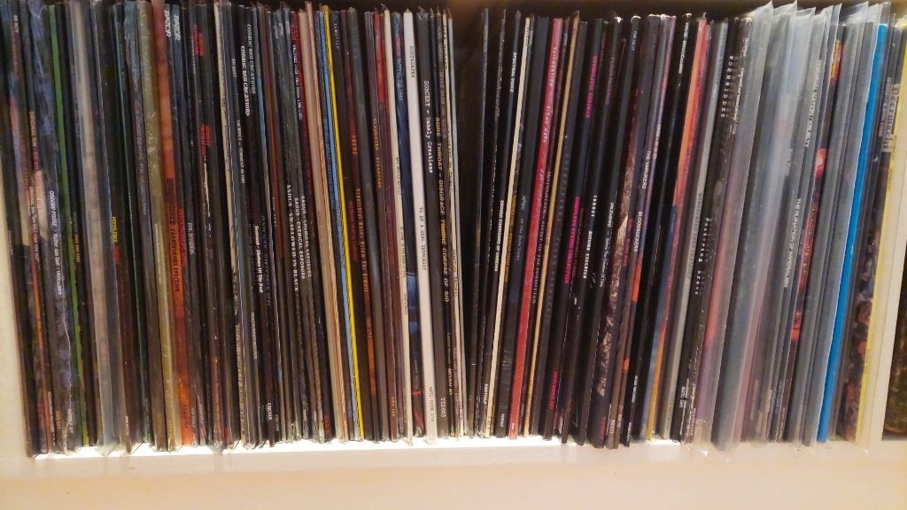 402 death grind black thrash heavy doom LPs, Verzenden, Gebruikt, Heavy metal