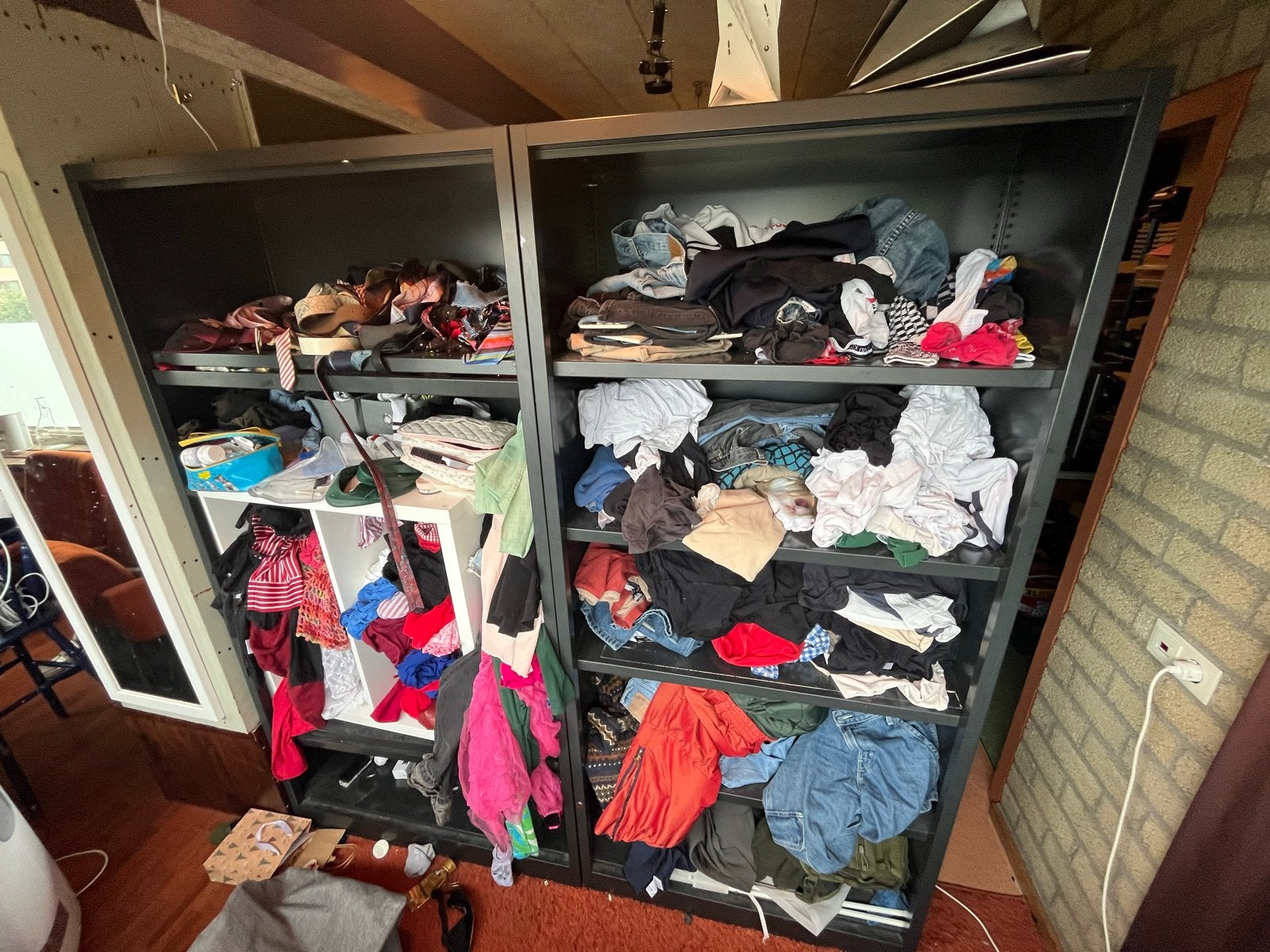 2 Stalen Kasten 200 cm hoog, 90 cm breed, Ophalen, Met plank(en), Gebruikt, 200 cm of meer