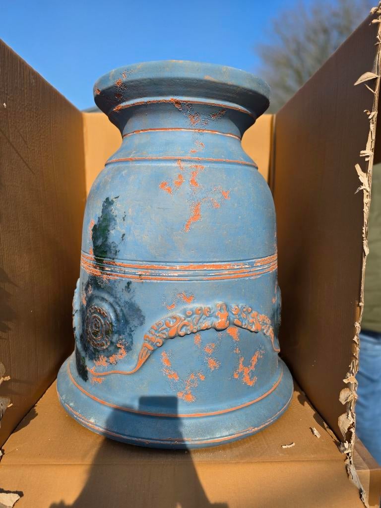 Anduze pot Antica bleu, Ophalen, Gebruikt, Aardewerk, Binnen