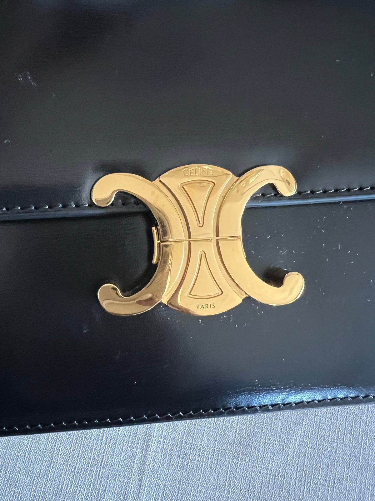 Celine Classique Triomphe Schoudertas Zwart, Verzenden, Zo goed als nieuw, Zwart, Schoudertasje