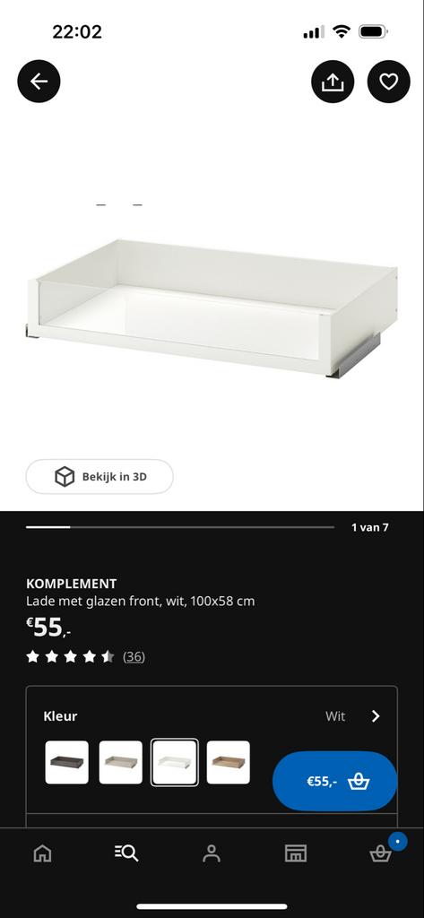 IKEA KOMPLEMENT lade met glas, Huis en Inrichting, Kasten | Kledingkasten, Ophalen of Verzenden, Zo goed als nieuw
