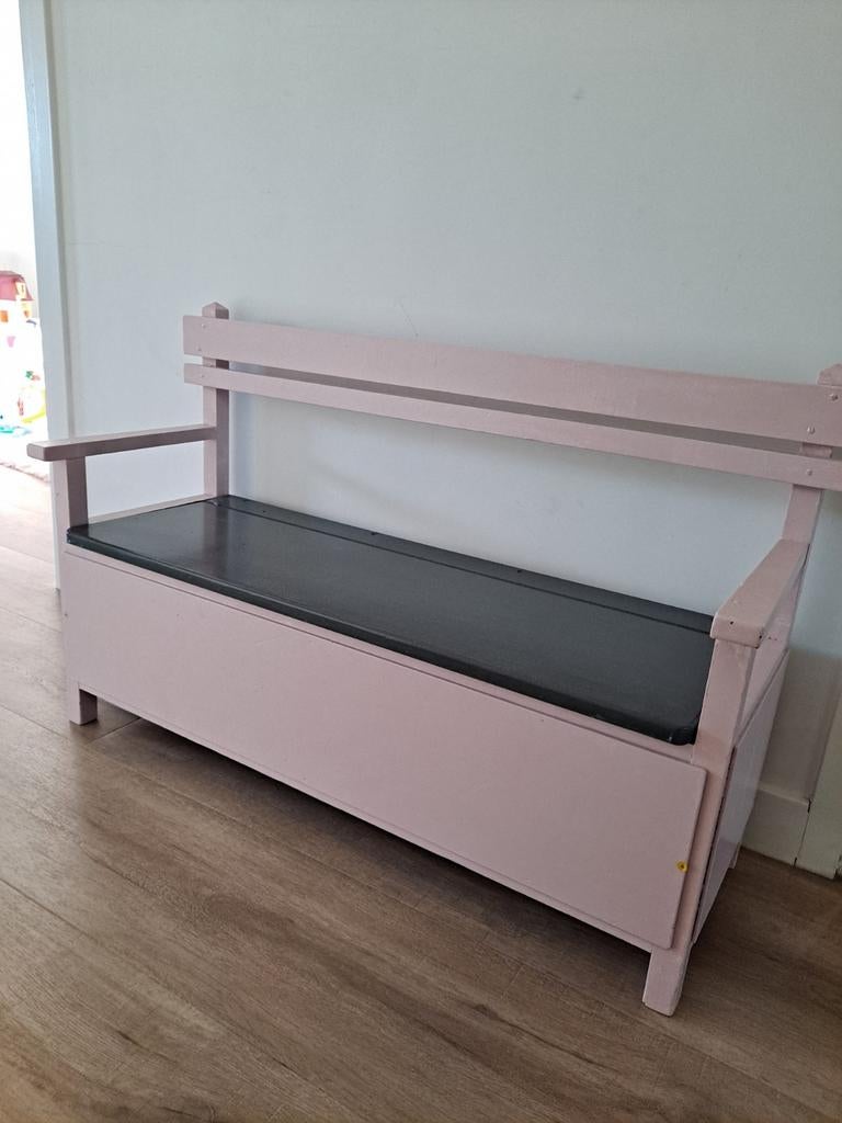 Klepbank voor kinderen - Roze met opbergruimte, Ophalen of Verzenden