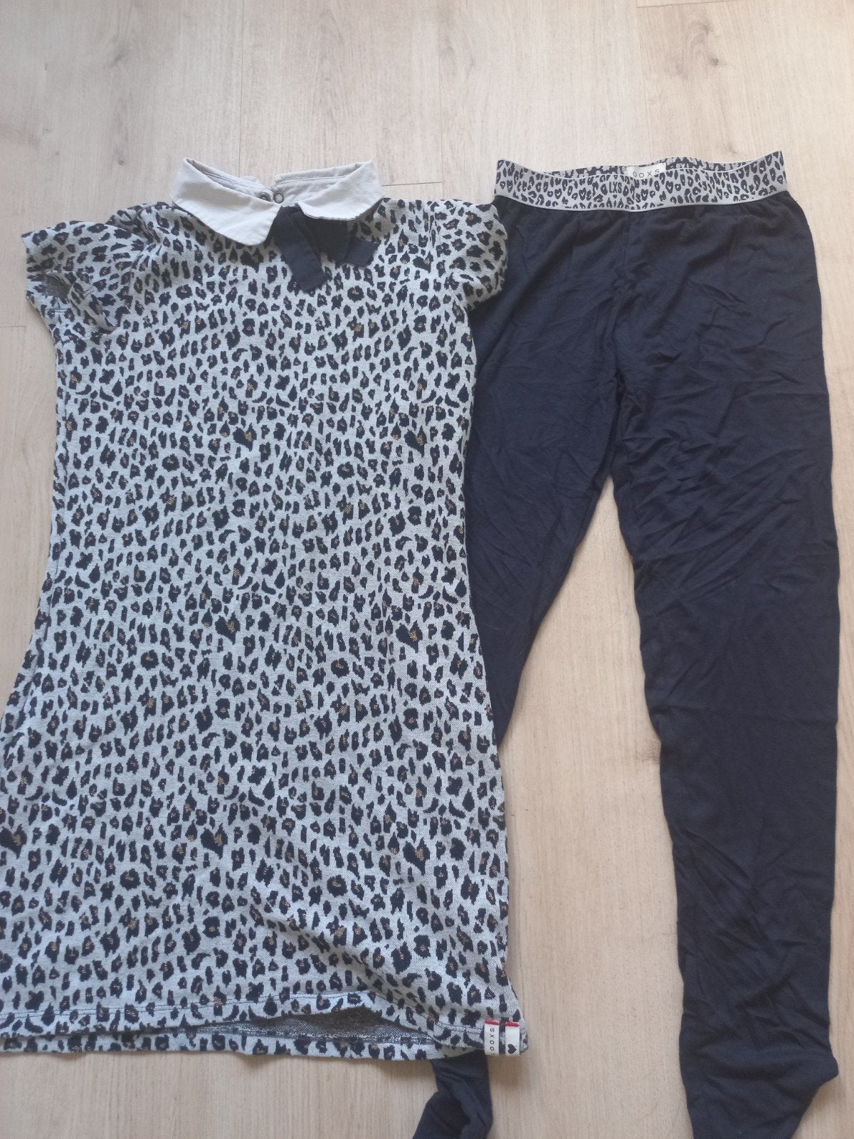 Looxs Revolution jurk met legging panterprint glitterdraad, Gebruikt, Meisje, Looxs Revolution, Ophalen of Verzenden