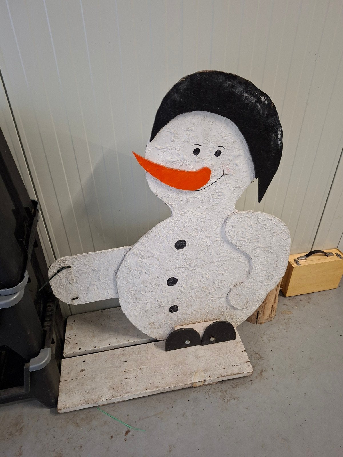 houten sneeuwpop, Diversen, Ophalen, Gebruikt