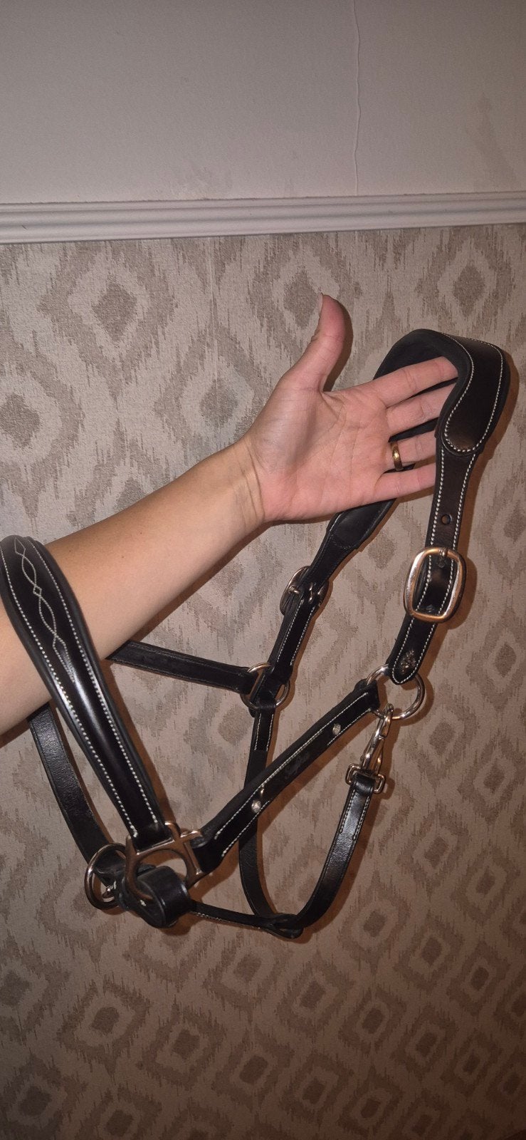 Leer Hv Polo halster Legacy NIEUW, Dieren en Toebehoren, Paarden en Pony's | Hoofdstellen en Tuigage, Ophalen of Verzenden, Anatomisch gevormd