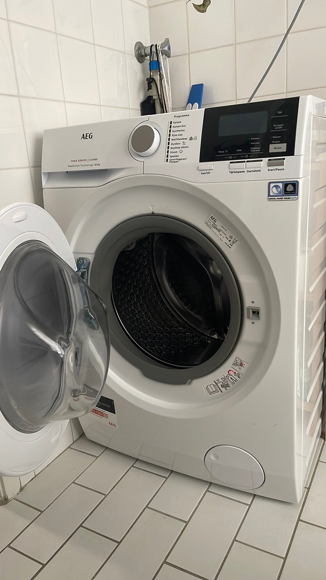 AEG wasdroogcombi 8/4 kg, 6 tot 8 kg, Ophalen, Gebruikt, 85 tot 90 cm