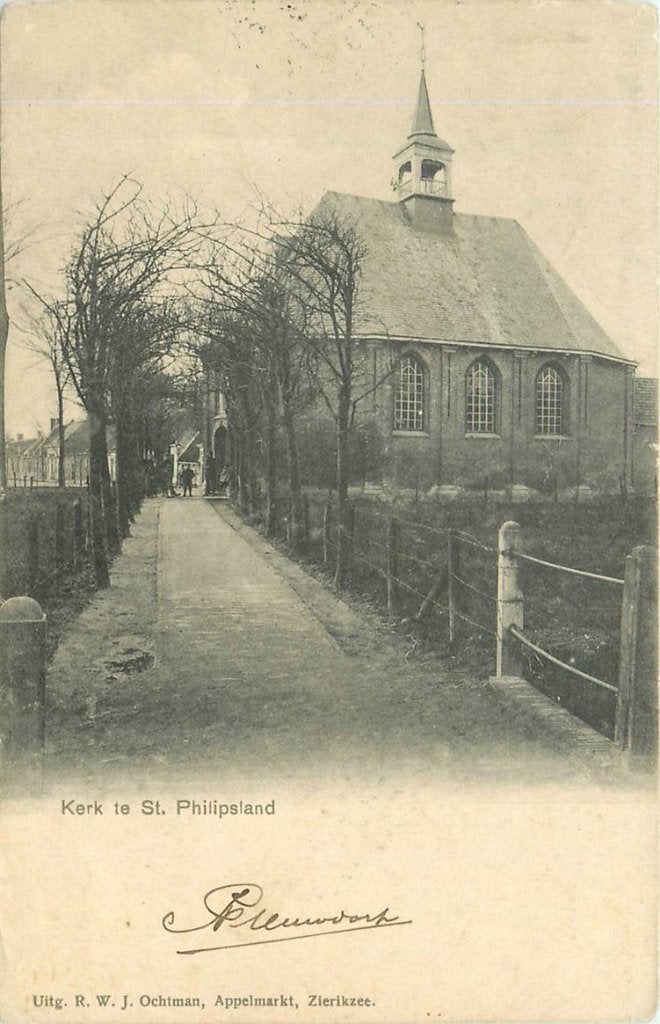 378-309-011 St Philipsland Kerk, Ophalen of Verzenden, Voor 1920, Zeeland