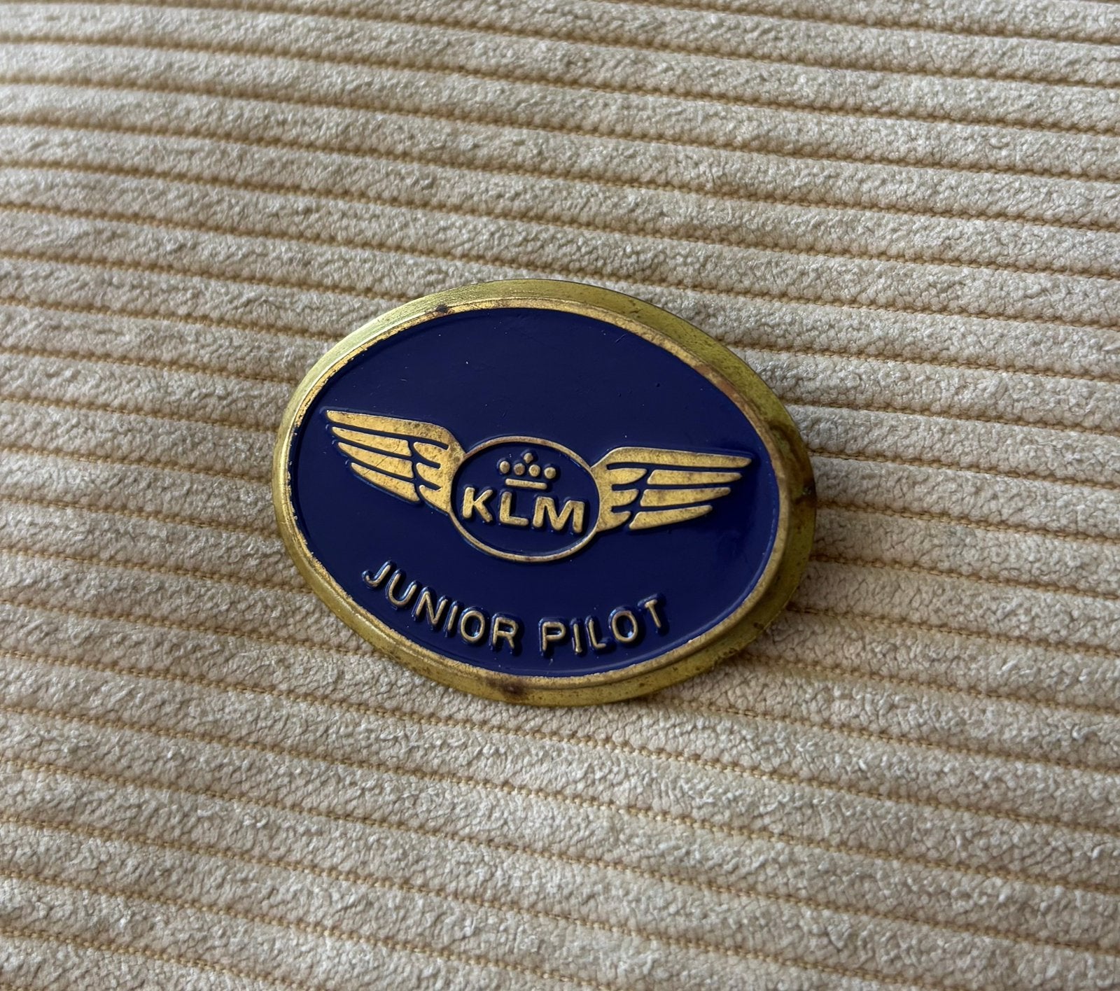 Vintage KLM Junior Pilot Speldje / Broche, Overige materialen, Gebruikt, Blauw, Minder dan 4 cm