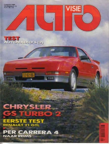 Autovisie 16 1989: Porsche 911 Carrera 4 - Chrysler GS Turbo, Ophalen of Verzenden, Gelezen, Algemeen