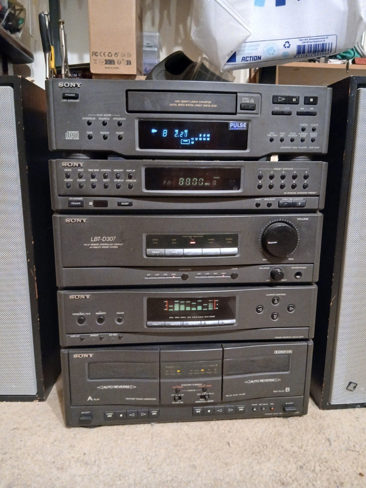 VINTAGE midi-36.cm-breed hoogte-18.cm diept-30.cm.van SONY., Ophalen, Tuner of Radio, Microset, Sony