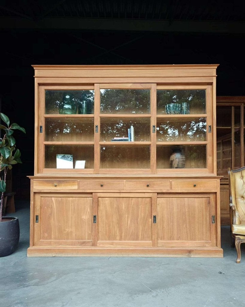 Prachtige servieskast | Buffetkast teakhout #0308, Huis en Inrichting, Kasten | Buffetkasten, Gebruikt, Met deur(en), -, 200 cm of meer
