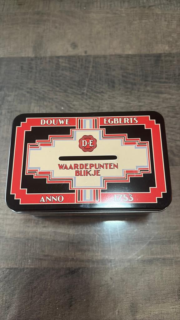 Douwe Egberts waardepunten blikje, Verzamelen, Blikken, Ophalen of Verzenden, Zo goed als nieuw, Overige, Douwe Egberts