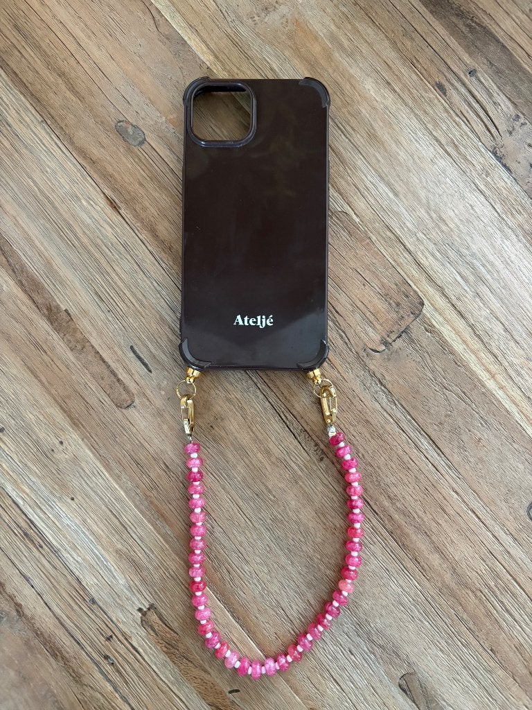 Atelje telefoonhoesje IPhone 14, Verzenden, Bruin, Hoesje of Tasje, Zo goed als nieuw