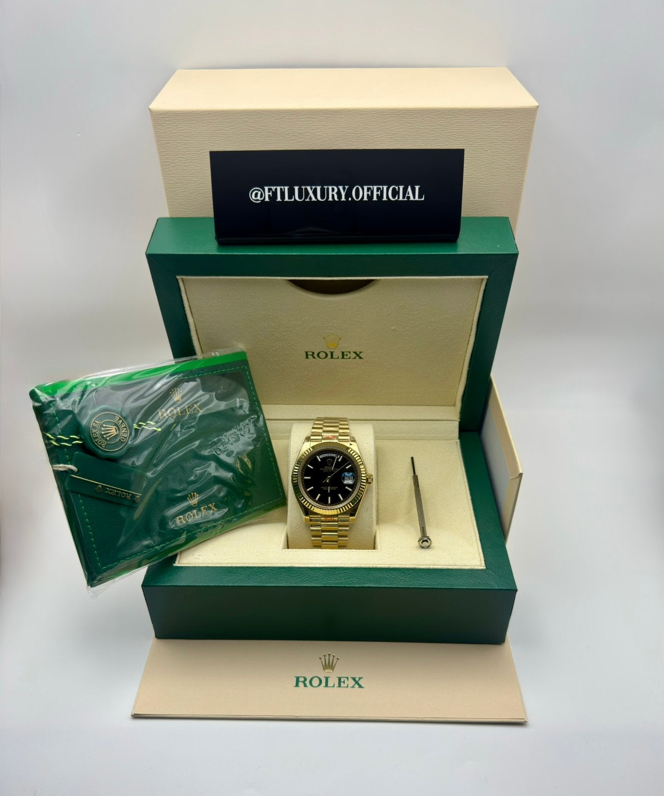 Rolex Day-Date 40 goud/zwart, Ophalen of Verzenden, Nieuw