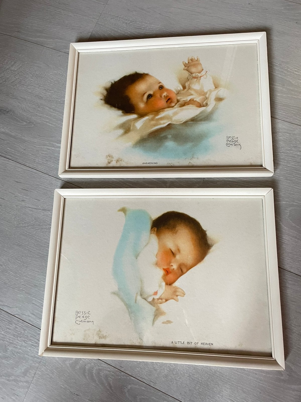 Bessie Pease Gutmann baby prints: 'A Little Bit of Heaven' &, Ophalen of Verzenden