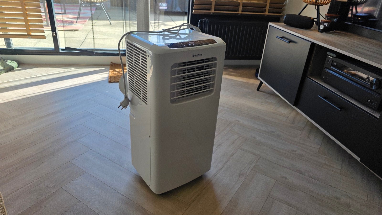 Sauber Mobiele Airco met Afstandsbediening - Wit, Ophalen, Gebruikt, Minder dan 60 m³, 3 snelheden of meer