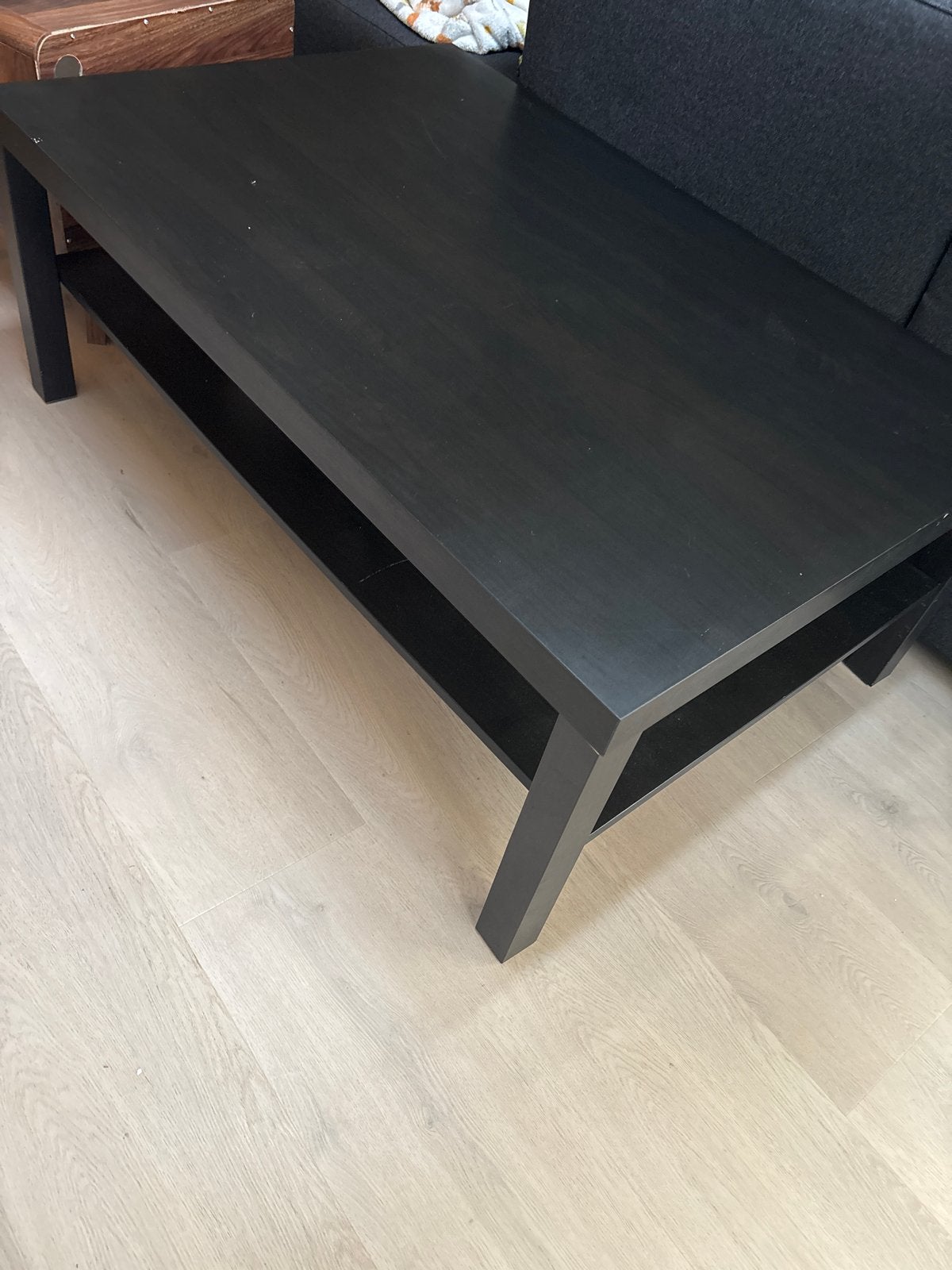 Zwarte salontafel met opbergruimte, Ophalen, Gebruikt, 100 tot 150 cm, 50 tot 100 cm