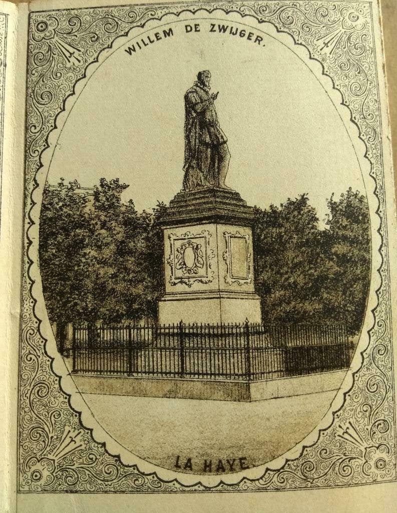 48 / Den Haag Willem de Zwijger standbeeld Litho 1875, Ophalen of Verzenden