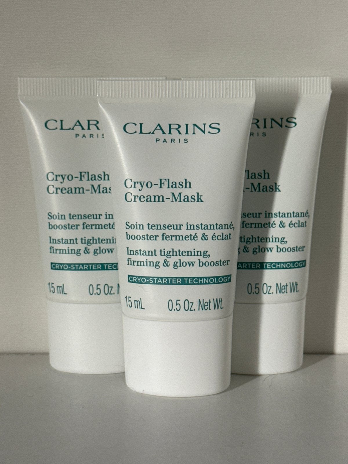 Clarins Cryo-Flash Cream-Mask 15 ml, Ophalen of Verzenden, Nieuw, Gehele gezicht, Verzorging