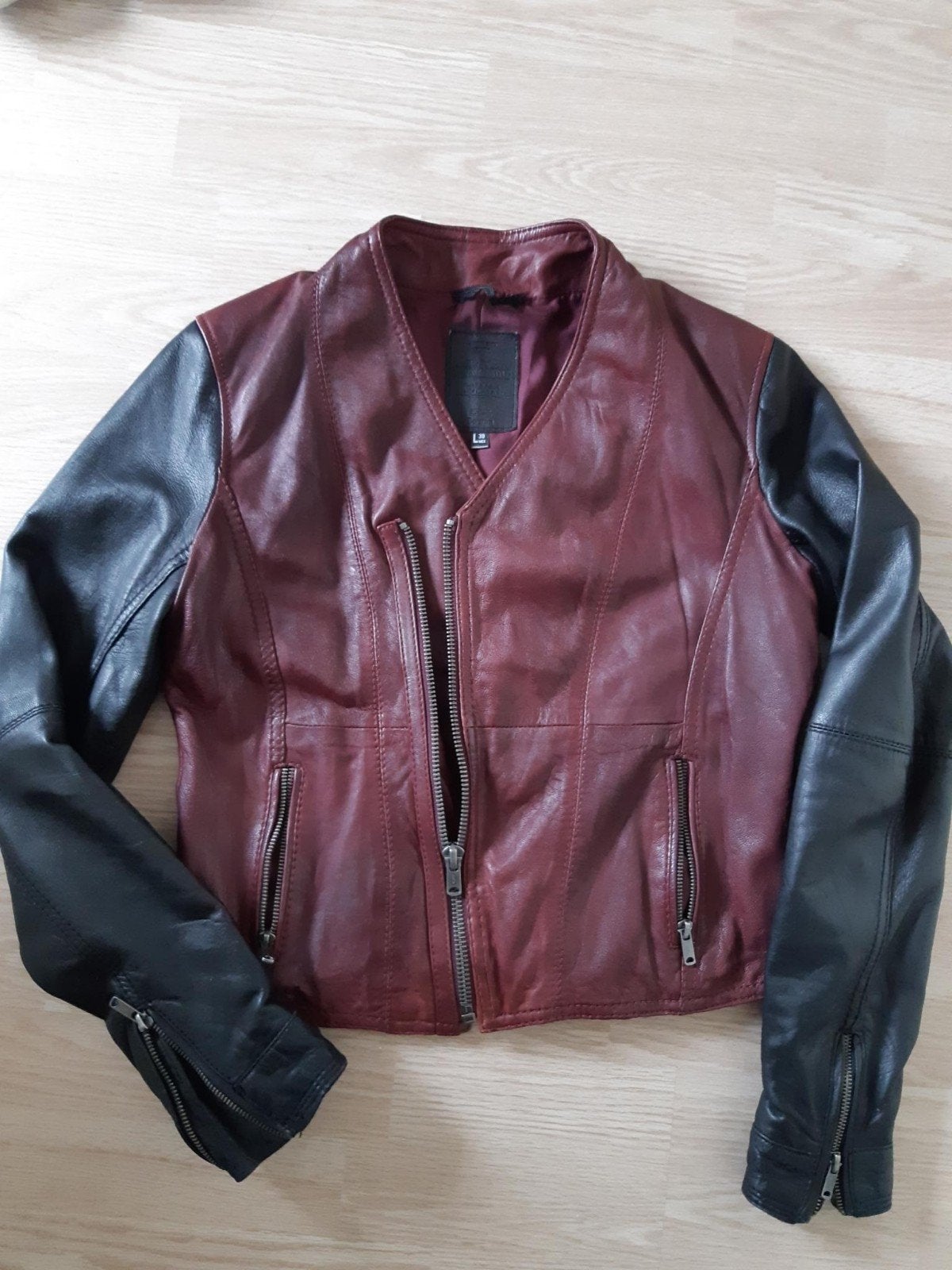 Leren jack van Bershka, Maat 38/40 (M), Verzenden, Zwart, Bershka