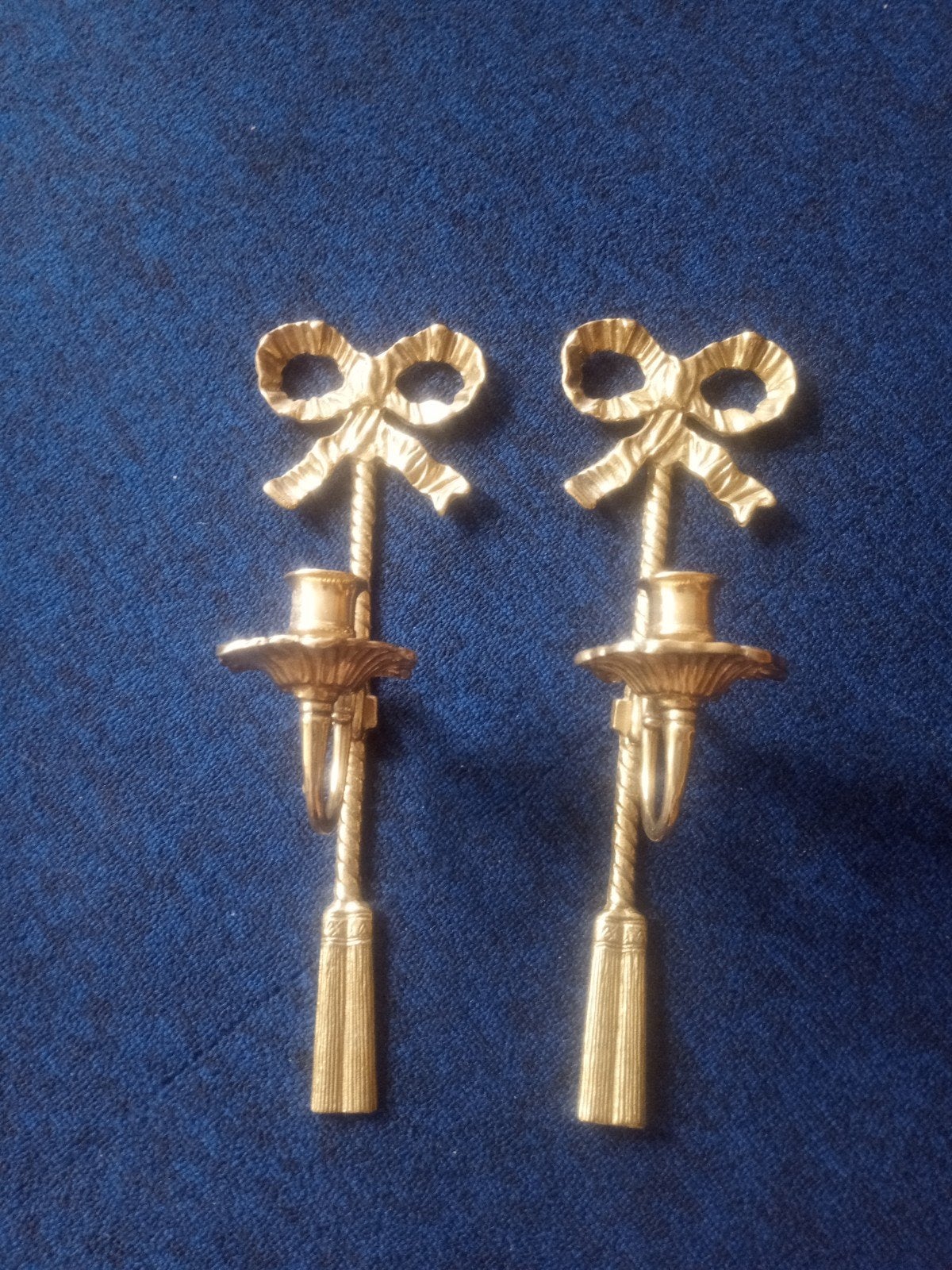 TWEE BROCANTE KOPEREN KANDELLAARS  zijn 34 cm lang, Huis en Inrichting, Woonaccessoires | Kandelaars en Kaarsen, Ophalen