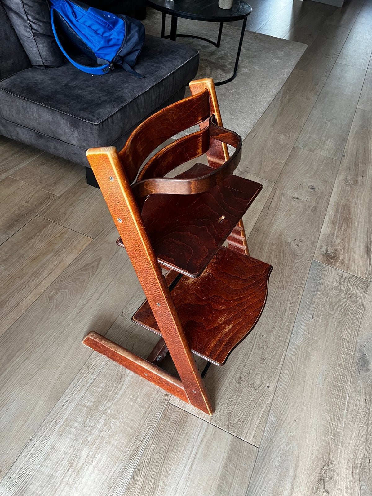 Stokke Tripp Trapp meegroeistoel - Walnootkleur, Ophalen, Gebruikt, Meegroeistoel, Aanschuifbaar