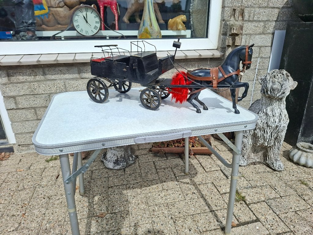 beeld houten rijtuig met paard, Ophalen of Verzenden, Zo goed als nieuw, Mens