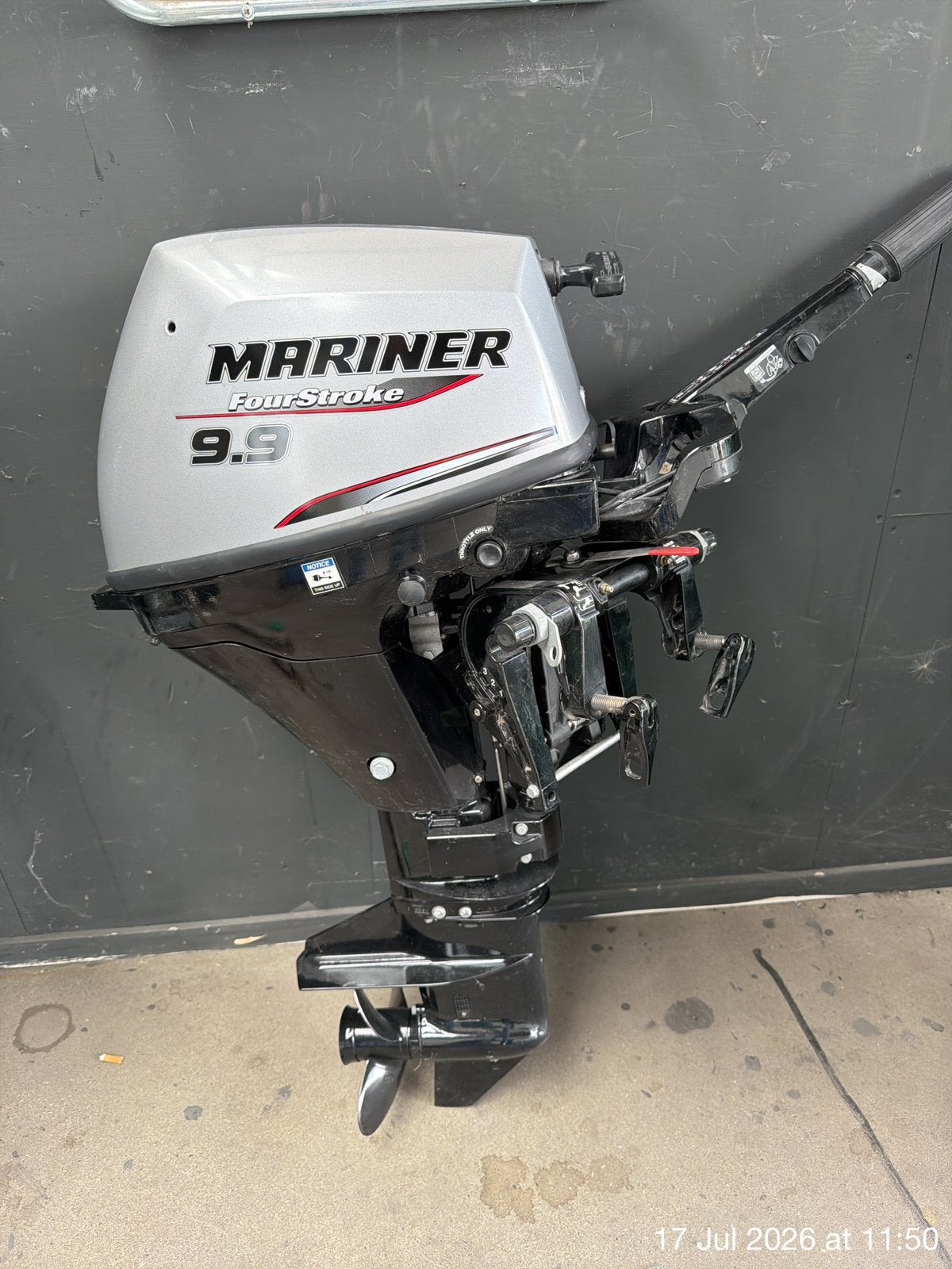 Mariner 9.9 four stroke, Ophalen, 5 tot 10 pk, Zo goed als nieuw, Buitenboordmotor
