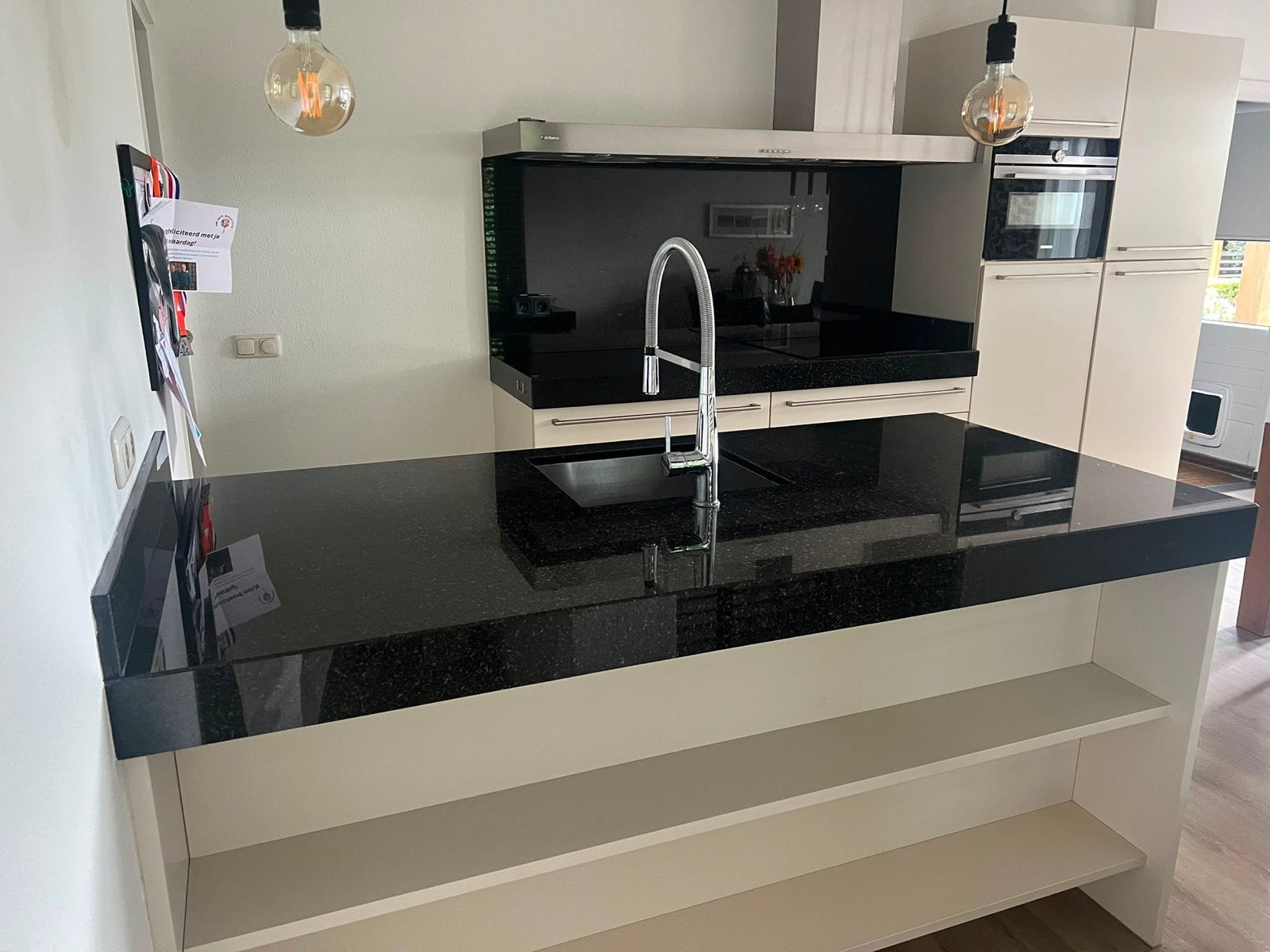 Complete keuken met granieten blad Siemens & Miele apparaten, Ophalen, Gebruikt, Wit, Overige typen