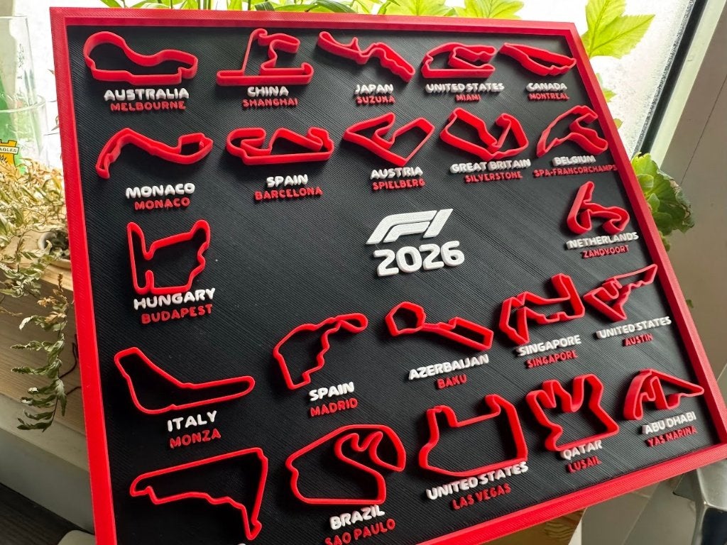 Formula 1 kalender 2026 3d print, Ophalen of Verzenden, Nieuw, Formule 1