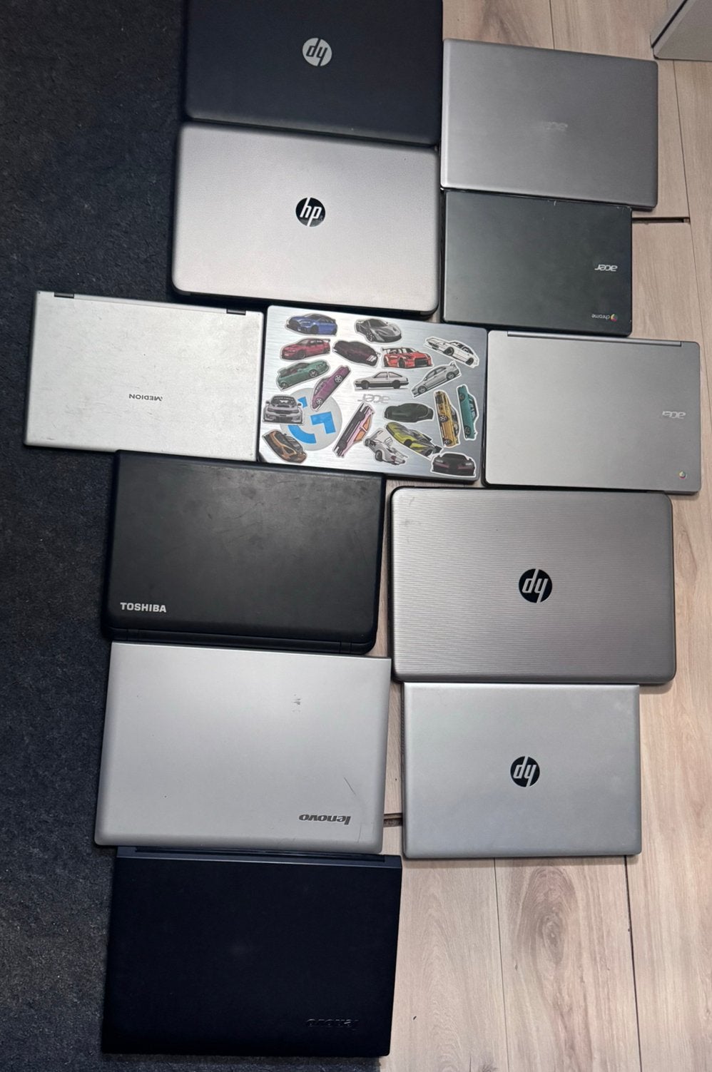 Partij laptops - (HP, Acer, Toshiba, Lenovo, Computers en Software, Windows Laptops, Niet werkend, 15 inch, HDD, Onbekend, Qwerty