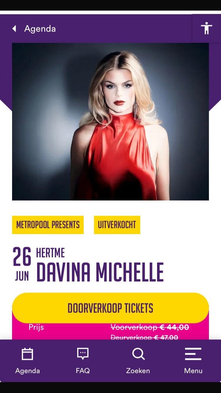 2 tickets Davina Michelle Hertme, Twee personen, Juni