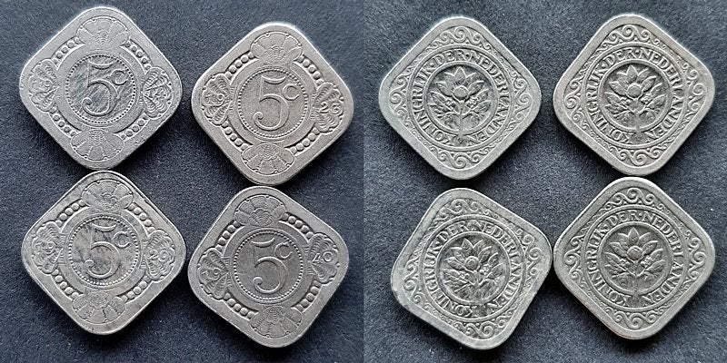 4 vierkante stuivers, Postzegels en Munten, Munten | Nederland, Verzenden, Koningin Wilhelmina, 5 cent