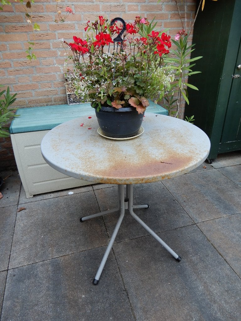 Metalen tuintafel, Ophalen, Gebruikt, Rond, Metaal