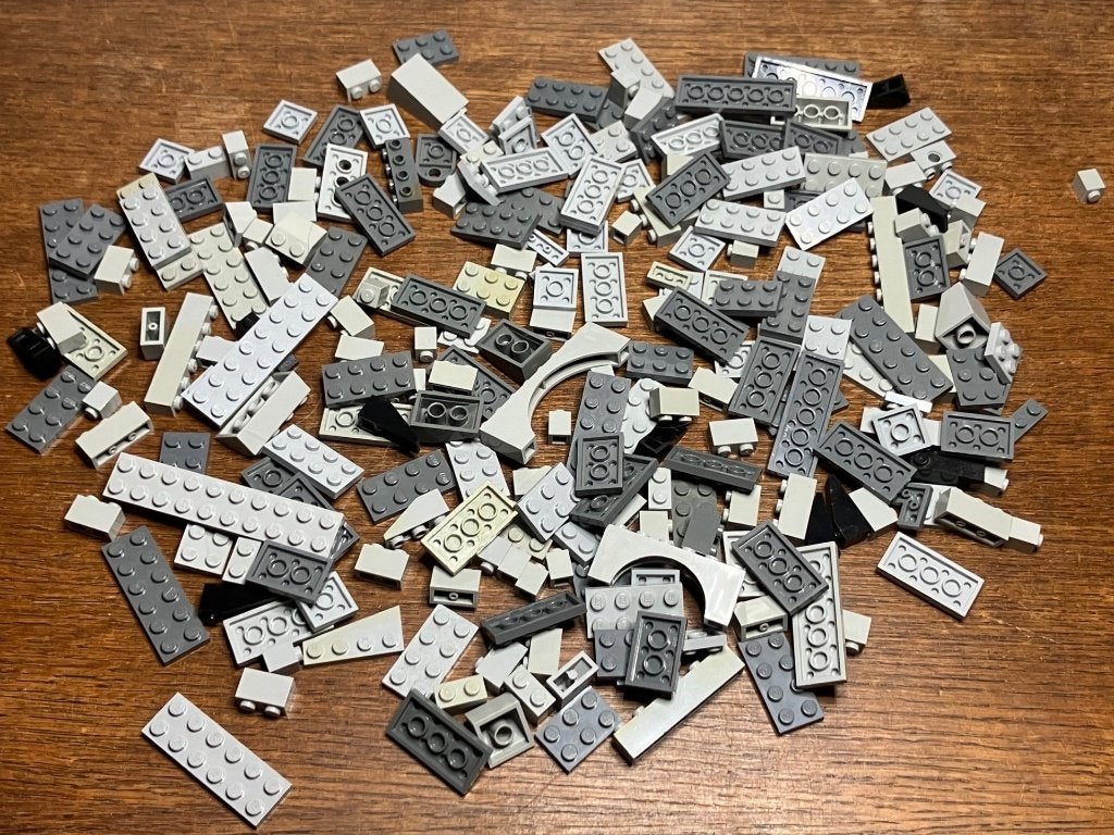 Lot LEGO Grijze onderdelen voor Castle / Space creaties, Ophalen of Verzenden, Gebruikt, Losse stenen, Lego