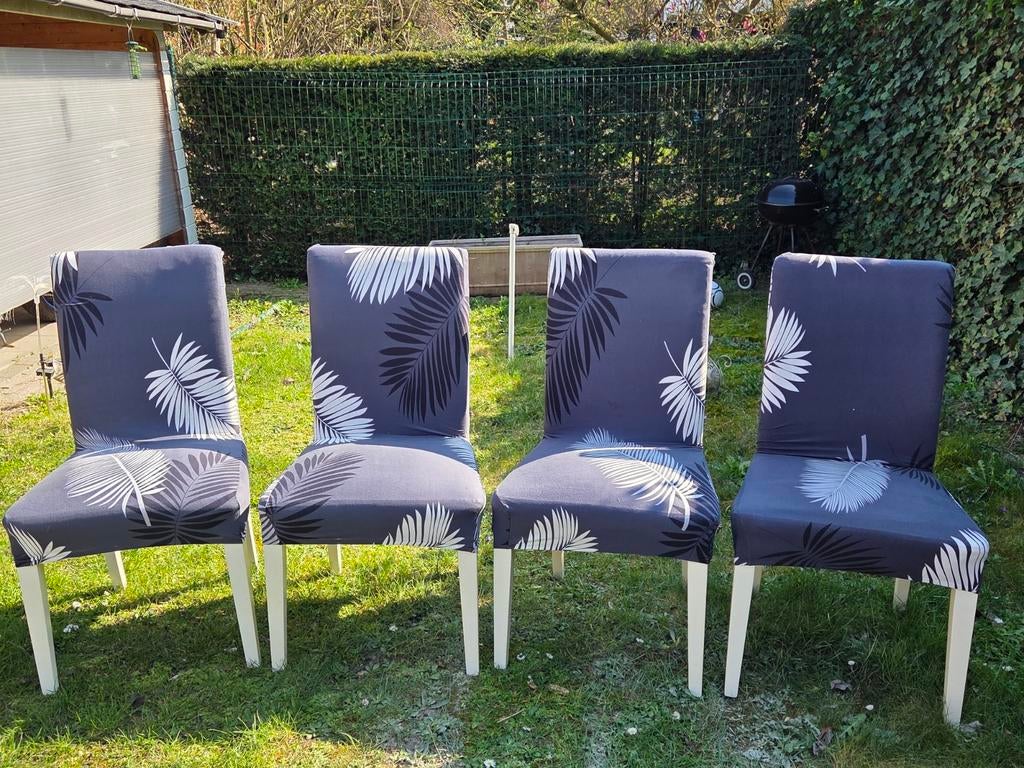 Ikea stoelen met hoezen - set van 4, Huis en Inrichting, Stoelen, Ophalen, Gebruikt, Overige kleuren, Vier