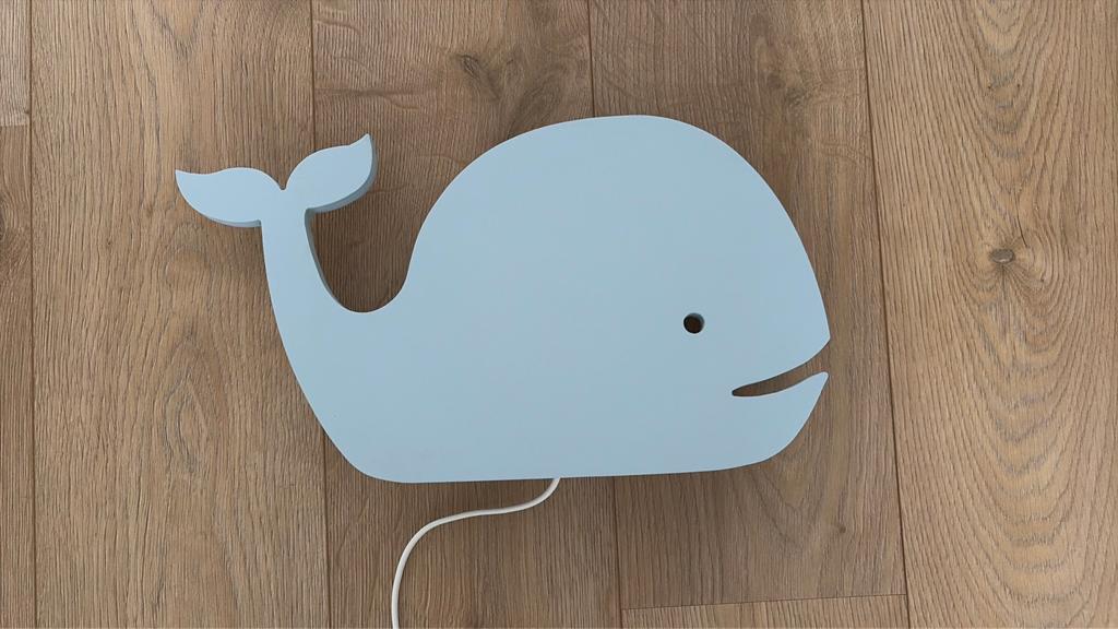 Toddie Walvis Wandlamp Kinderkamer Hout, Ophalen, Zo goed als nieuw, Lamp