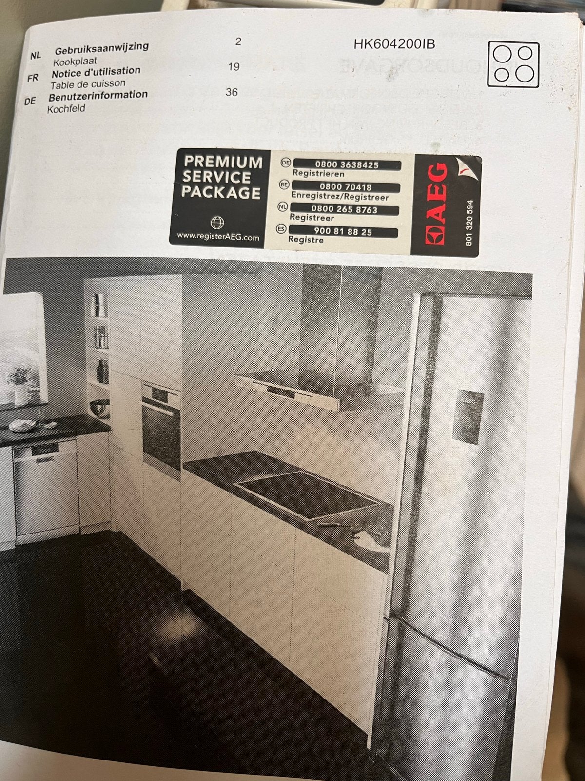 AEG HK604200IB Inductiekookplaat - Zo goed als nieuw, Witgoed en Apparatuur, Zo goed als nieuw, Energieklasse A of zuiniger, Inbouw