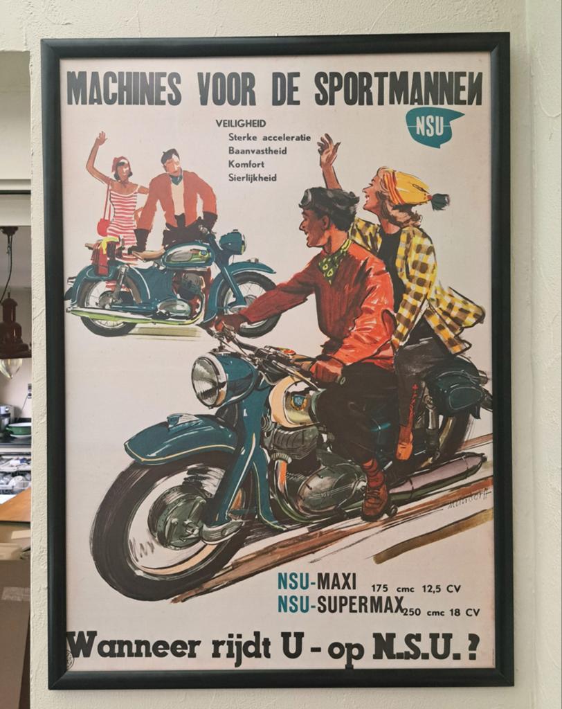NSU Max Supermax Maxi repro reclameposter - A1/A0, Auto diversen, Overige Auto diversen, Ophalen of Verzenden