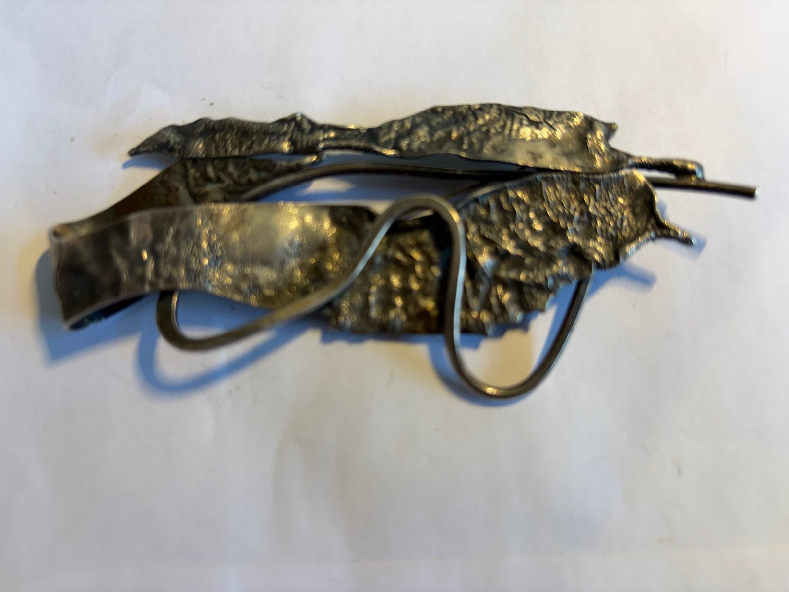 Vintage Zilveren Broche - Abstract Design, Sieraden, Tassen en Uiterlijk, Broches, Ophalen of Verzenden, Gebruikt, 7 tot 10 cm