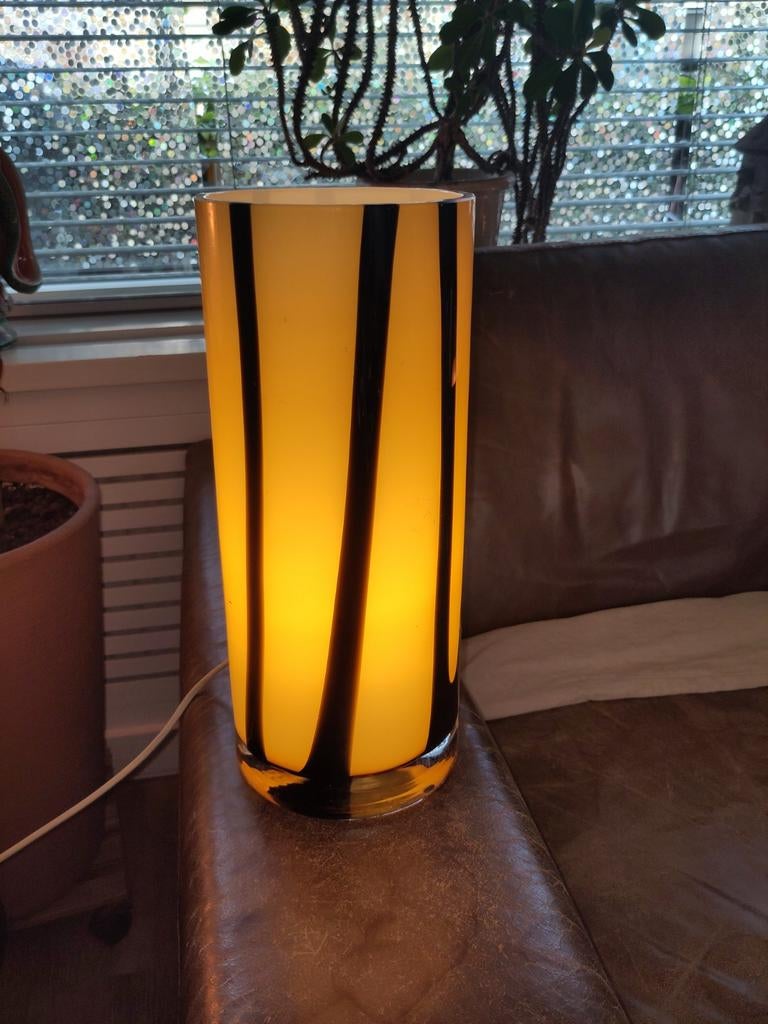 Glazen design tafellamp Tijger - 40cm hoog, Ophalen, Gebruikt, Glas, Minder dan 50 cm