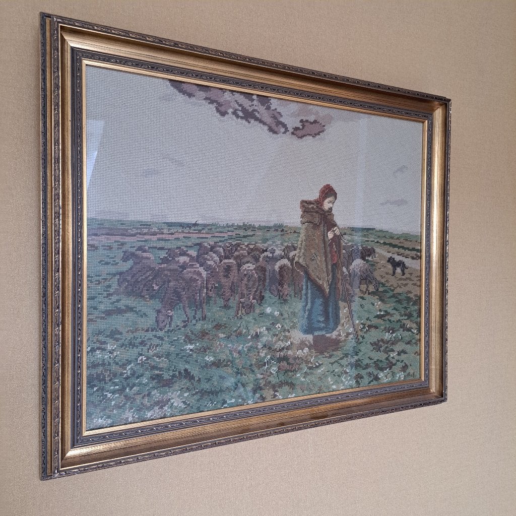 geborduurde schilderij incl. lijst, Ophalen, Overige ondergronden, Stilleven, Klassiek