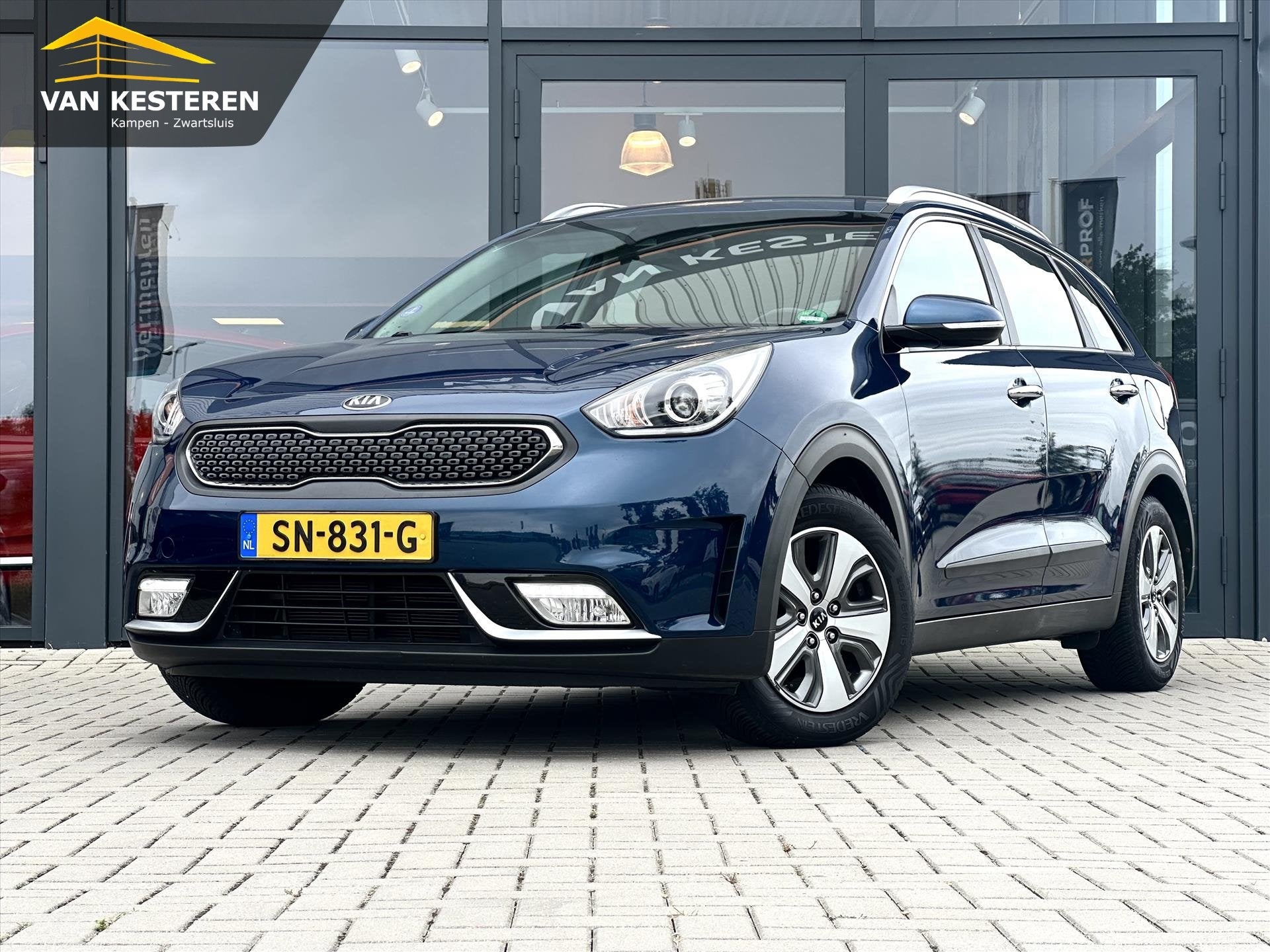 KIA Niro 1.6 GDi Hybrid 141pk DCT6 DynamicLine | Trekh. | Ca, Auto's, Kia, Automaat, Parkeersensor, Gebruikt, Blauw