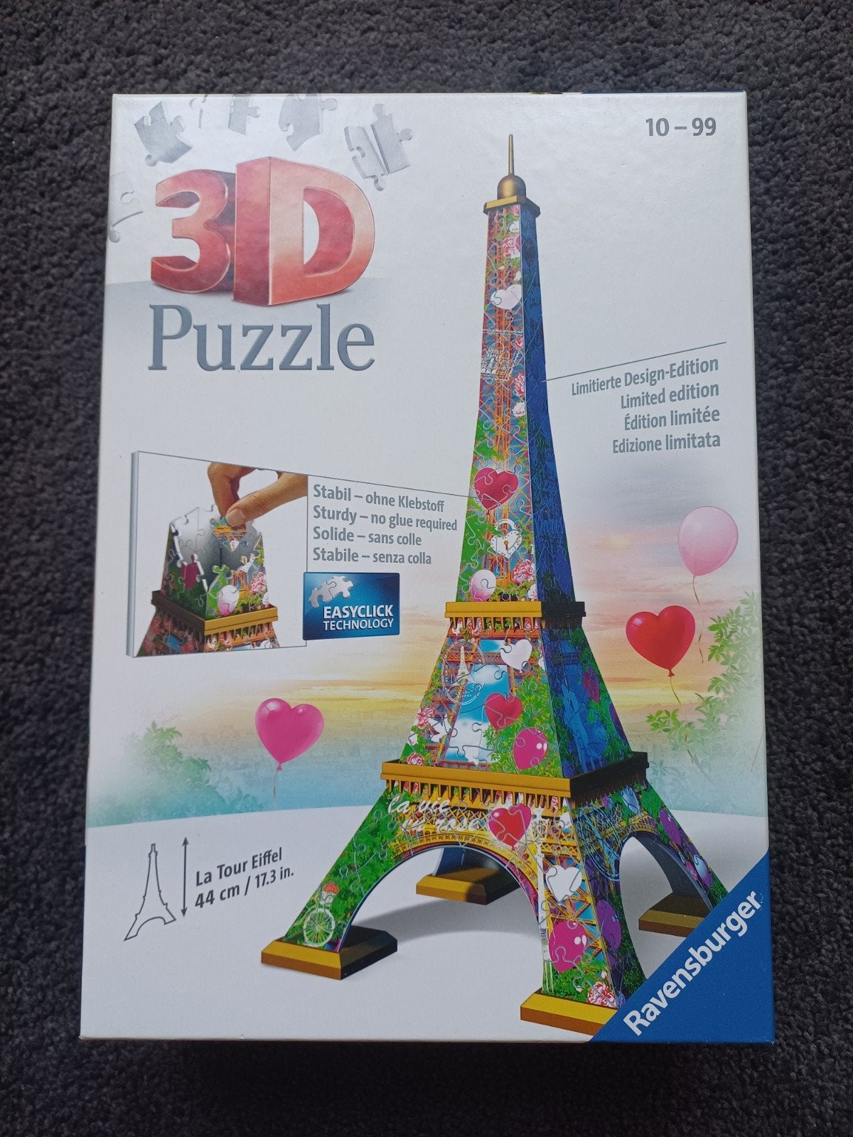 Ravensburger 3D Puzzel Eiffeltoren Limited Edition, Ophalen of Verzenden, Minder dan 500 stukjes, Zo goed als nieuw, Rubik's of 3D-puzzel