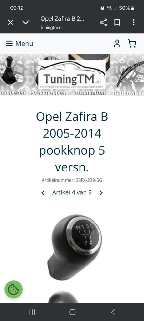 Versnellingspook Knop Opel Zafira B, Ophalen, Nieuw, Opel