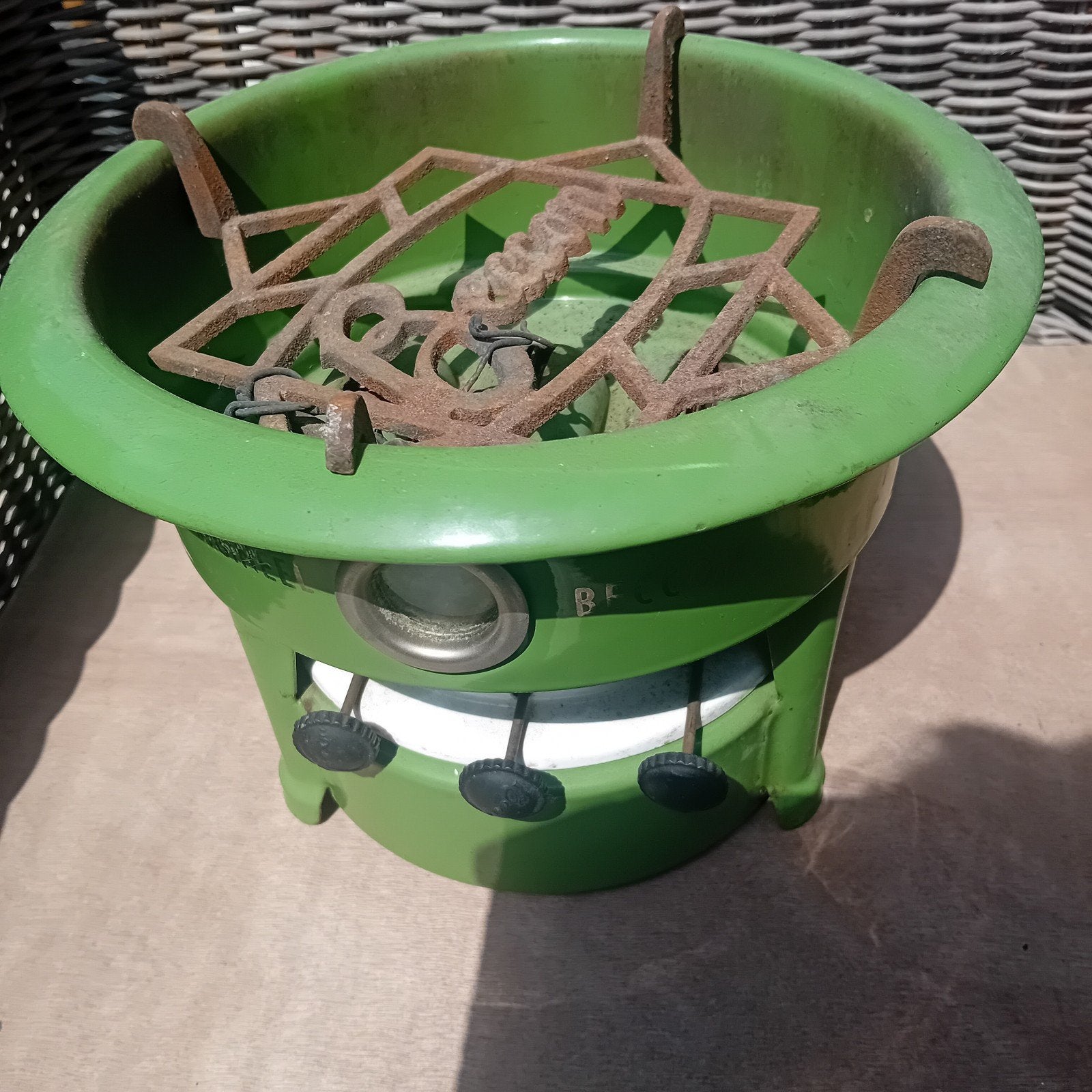 Vintage Groene Emaille Kooktoestel / Campingbrander, Ophalen of Verzenden